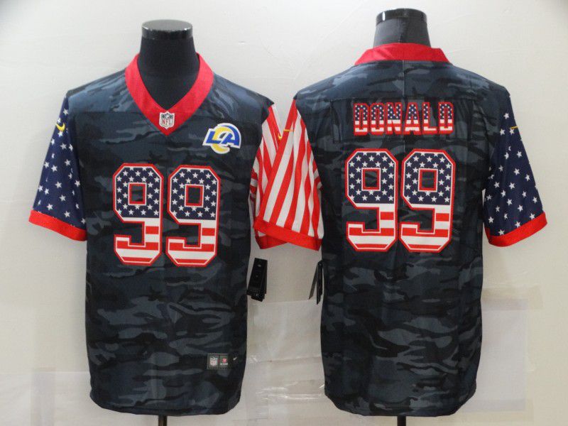 Men Los Angeles Rams #99 Aaron Donald Camouflage national flag Nike Limited NFL Jersey->oakland raiders->NFL Jersey